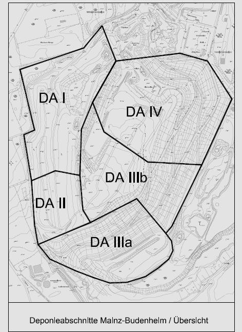 2. Situation der Deponien Wörth & Budenheim Lageplan Entgasung Li Quelle: Vortrag ibu / DAS IB Bayerische Abfallwirtschaftstage März 2008