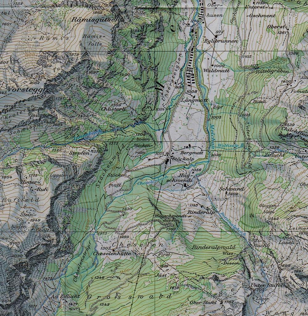 Klettergebiet Das Klettergebiet unterliegt keiner zeitlichnen Nutzungseinschränkung 3 Sektoren;, Meteorit, Chaltbach Erreichbarkeit: 3.5 km zu Fuss ab Talstation in 1 ½ Std.