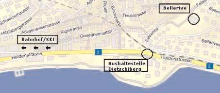 Museggstrasse 37 LG: Löwengraben; Löwengraben 14 BE: Bellerive; Bellerivestrasse 19 (Buslinie 6, 8 oder 24 in Richtung