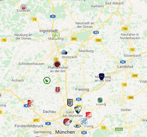 TSV I: Die Bezirksliga Nord Die weiteste Anreise für den TSV: SV Dornach 68,1 km (53 min) Die kürzeste Anreise für den TSV: FSV Pfaffenhofen 11,3