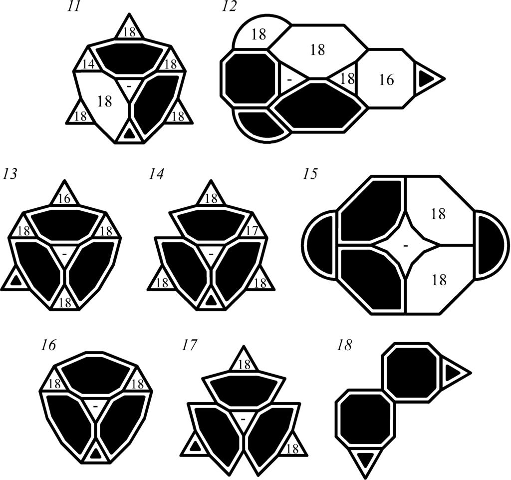 Kuboktaeder (3,4,3,4), abgest. Würfel (3,8,8) und abgest.