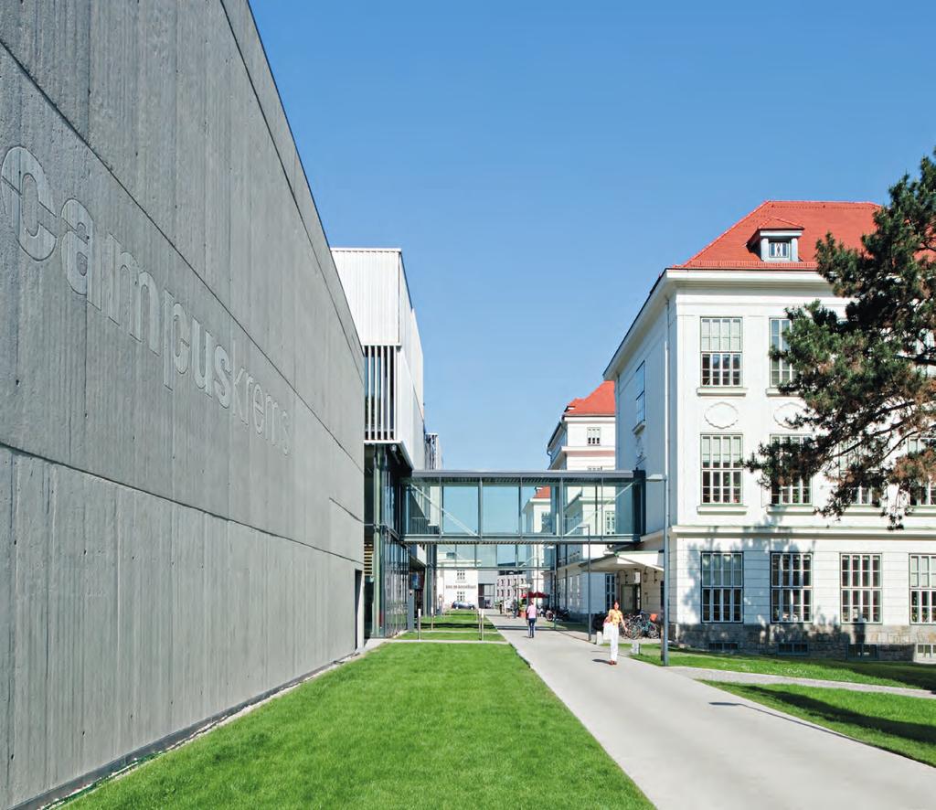 Anwendungsorientierte Forschung Die Donau-Universität Krems widmet sich in erster Linie der translationalen Forschung in den Bereichen Gesundheit und Medizin, Bildungsforschung und Lifelong Learning,