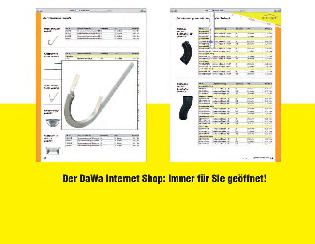 Der Katalog im DaWa Internet Shop Blättern Sie virtuell im Katalog und holen Sie sich detaillierte Produktinformationen im DaWa Internet Shop auf Ihren