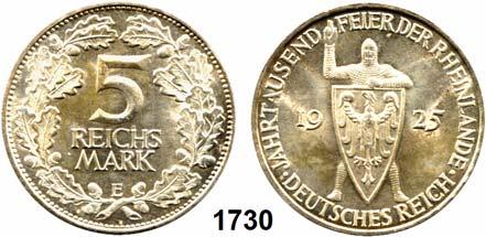 ..vz 50,- 1713 321 3 Reichsmark 1925 D... vz-prfr 60,- 1714 321 3 Reichsmark 1925 E...ss 42,- 1715 321 3 Reichsmark 1925 E... f.