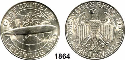 Kratzer 170,- 1851 341 5 Reichsmark 1929 J... ss, gereinigt 140,- 1852 341 5 Reichsmark 1929 J ss-vz, kl.