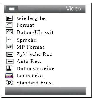 Aufnahme Funktion Während des Betrachten eines empfangenen Videobildes, ist es möglich das Videobild als Film auf einer Micro-SD-Karte zu speichern.