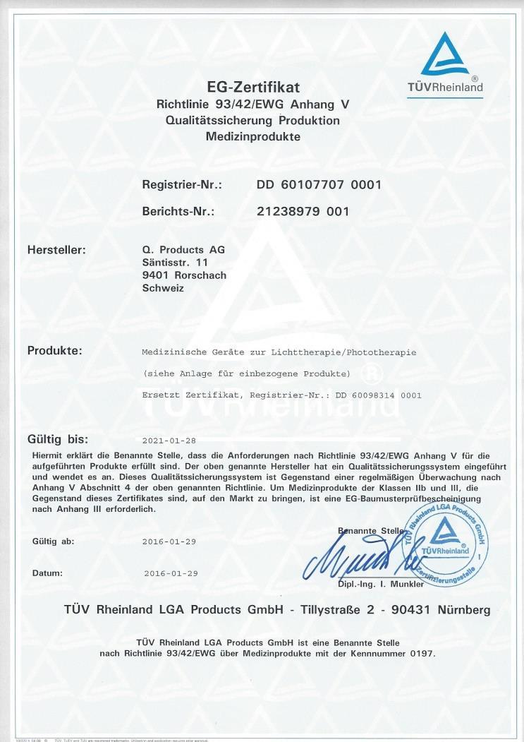9001:2008 & EN ISO 13485:2012 + AC:2012 und tragen die CE Kennzeichnung CE 0197 Free Sales