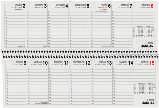 Wire-O-Bindung, Kalender-Schutzmappe aus Kunststoff mit Notizblock, oben geleimt und Einstecktasche für Kalendereinlage, Druck: grau/blau, Format (B x