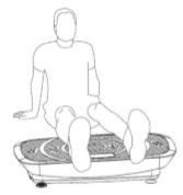 7. Wadenmuskulatur Massage Legen Sie sich vor die Maschine, Ihren Rücken am Boden. Legen Sie Ihre Waden auf die Plattform, Ihre Zehen zeigen nach oben.