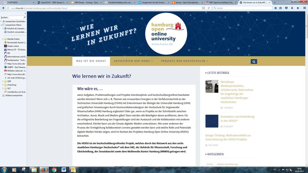 Use Cases für OER in der Hochschule (deutschsprachiger Raum) Hamburg Open Online University http://www.hoou.