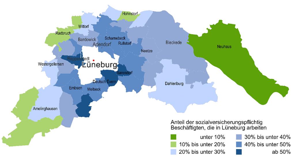 Beschäftigung und Pendlerverflechtungen Stadt