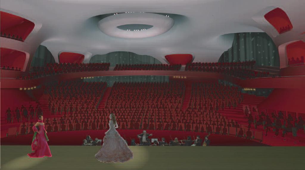 Das Opernhaus setzt sich aus vier Hauptbereichen, dem Grand Theater mit 2009 Sitzen, dem Playhouse mit 800 Sitzen, der Black Box mit 200 Sitzen und der Arts Plaza zusammen, in denen u.a. auch die Lobby, Proberäume, Publikumsflächen, Andienung, Lagerräume, Stellplätze und Management Büros enthalten sind.