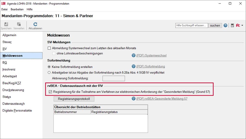 Seite 4 Hinweis Wenn Sie <Die Anforderung soll weiterhin per Post erfolgen> gewählt haben, kann die rvbea- Registrierung wie folgt durchgeführt