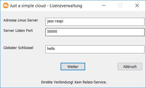 5. Erstellen einer JASC-Lizenz Laden Sie sich das JASC-Setup unter folgendem Link herunter https://www.just-a-simple-cloud.