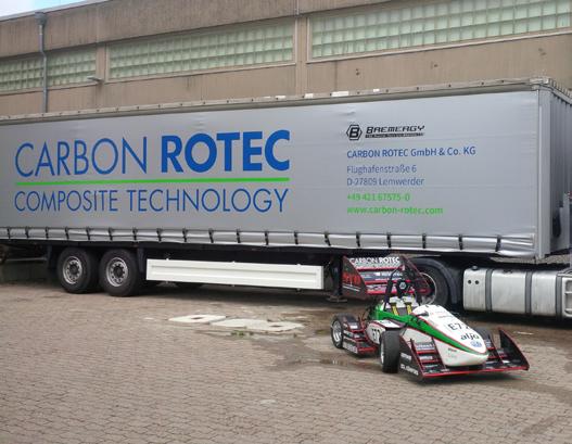 Anreise und Ankunft Endlich ist es soweit: Am Wochenende verlädt das Team alles in den von A&T Logistics, in Kooperation mit Carbon Rotec, bereit