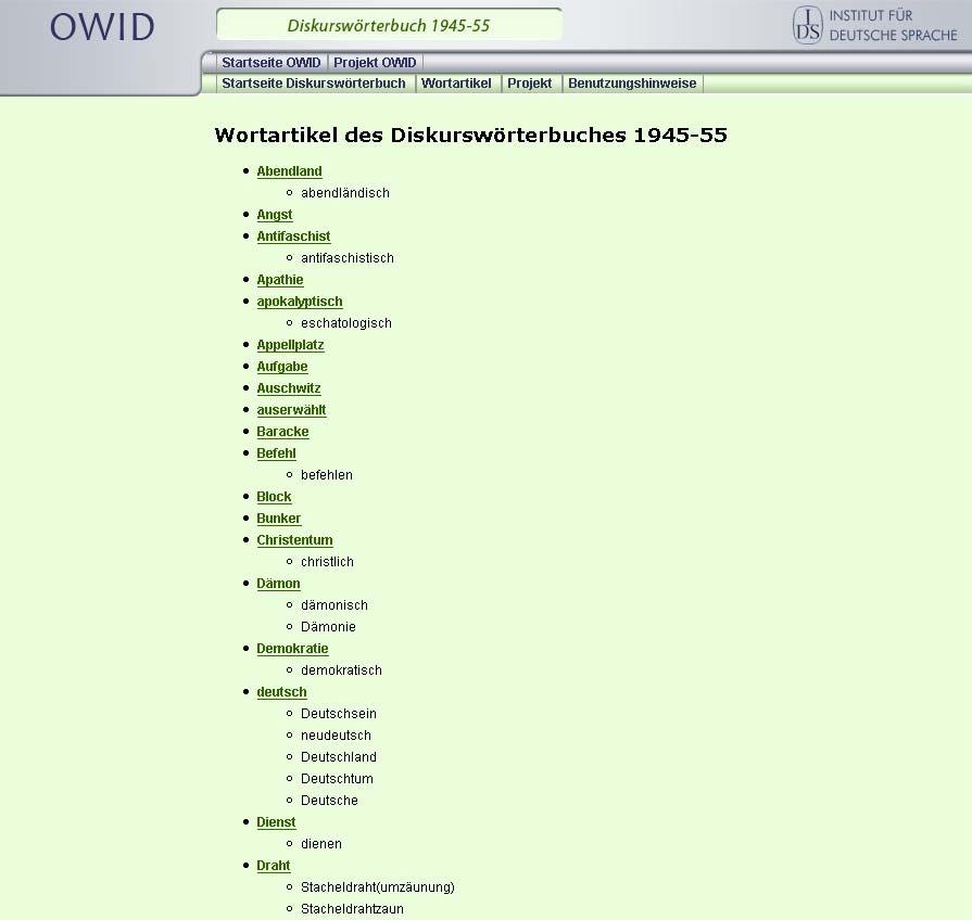 Klosa (Hg.): Lexikografische Portale im Internet. (= OPAL-Sonderheft 1/2008) 91 Abbildung.