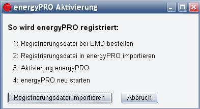 Zum Installieren klicken Sie doppelt auf das energypro Installationsprogramm und folgen den Anweisungen auf dem Bildschirm. 2. REGISTRIERUNG UND AKTIVIERUNG Die energypro CD oder der USB Stick (bzw.