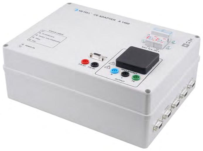 Beschreibung A 1460 CE Adapter Der A 1460 CE-Adapter unterstützt Auto-Tests von elektrischen Geräten mit dem Metrel CE Multimeter.