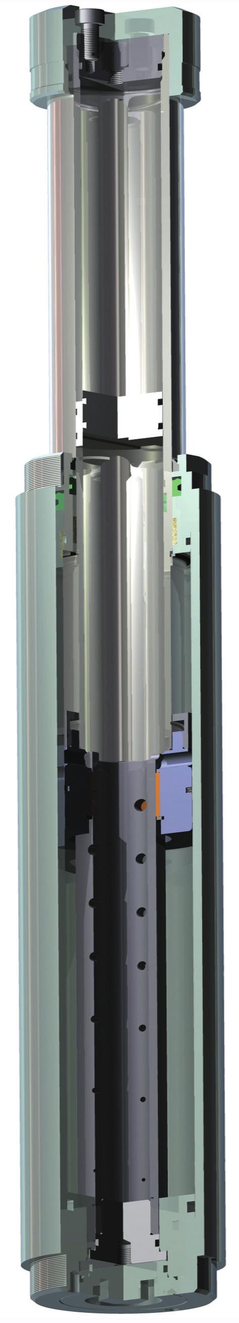 Funktionsprinzip Stahlkappe Füllventil Stickstoff Kolbenstange Trennkolben Funktionsprinzip Die Baureihe HLS verfügt über zwei Kammern, die mit Hydrauliköl bzw. Stickstoff gefüllt sind.