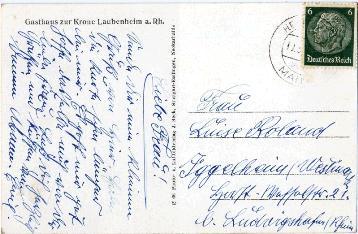 1899 vorhanden J/N J zur Krone Laubenheim, Mainzer Aktien-Bierbrauerei Gasthaus