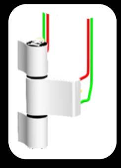 Signalübertragung / Energieübertragung zum Türblatt Türband 1. Magnetkontakt 2.