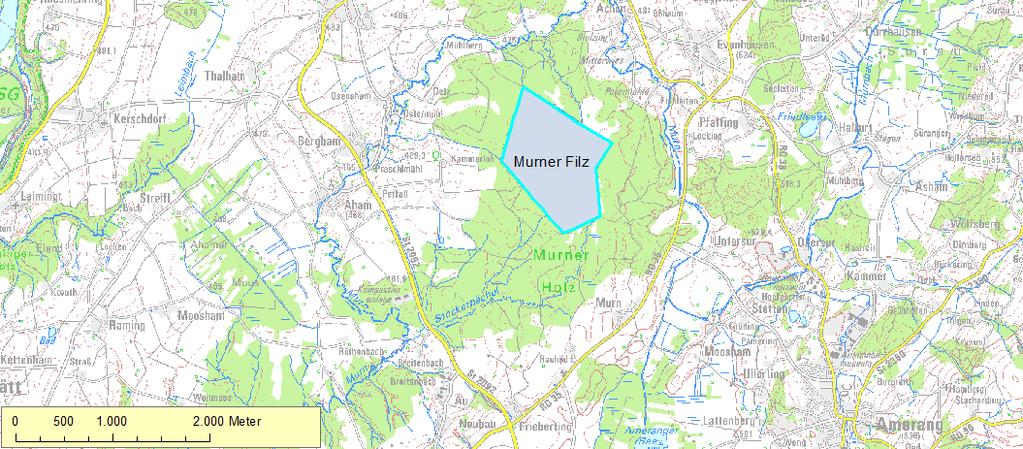 Naturwaldreservat Murner Filz Im Nordosten des nacheiszeitlichen Rosenheimer Sees befand sich ein Zweigbecken, das ebenfalls verlandete.