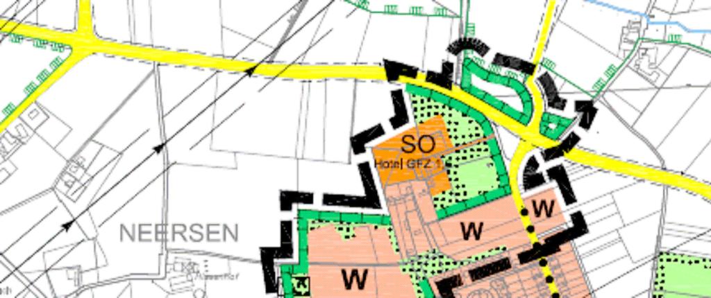 1a Kurzdarstellung der Inhalte und Ziele der Flächennutzungsplanänderung Durch die Rahmenplanung Neersen wird eine geordnete Siedlungsentwicklung für den westlichen Neersener Ortsrand angestrebt.