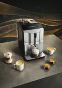 Die EQ.3 Gerätereihe: für alle, die in eine neue Genusswelt einsteigen wollen. Sie wünschen sich einen Cappuccino wie im Café für zu Hause? Die ntwort von Siemens: der neue EQ.3 Kaffeevollautomat.