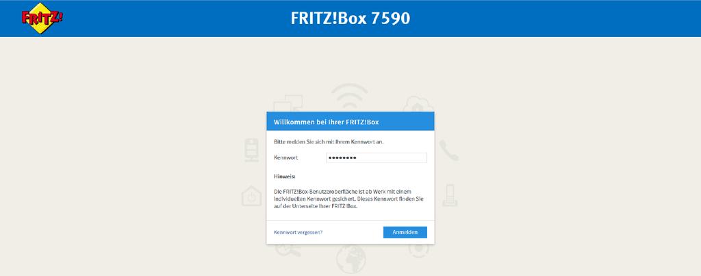 Box 7490: vergeben Sie hier ein eigenes Kennwort zum Schutz der Benutzeroberfläche vor unbefugtem Zugriff. FRITZ!