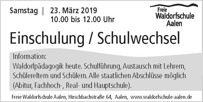 Ranzenpost Schulmitteilungen 22.03.2019 Nr. 665 Hirschbachstraße 64, 73431 Aalen Tel.