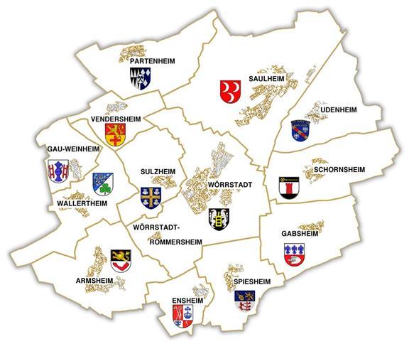 VG Wörrstadt Wer wir sind: 1 Stadt + 12 Ortsgemeinden ca. 30.000 Einwohner 11.