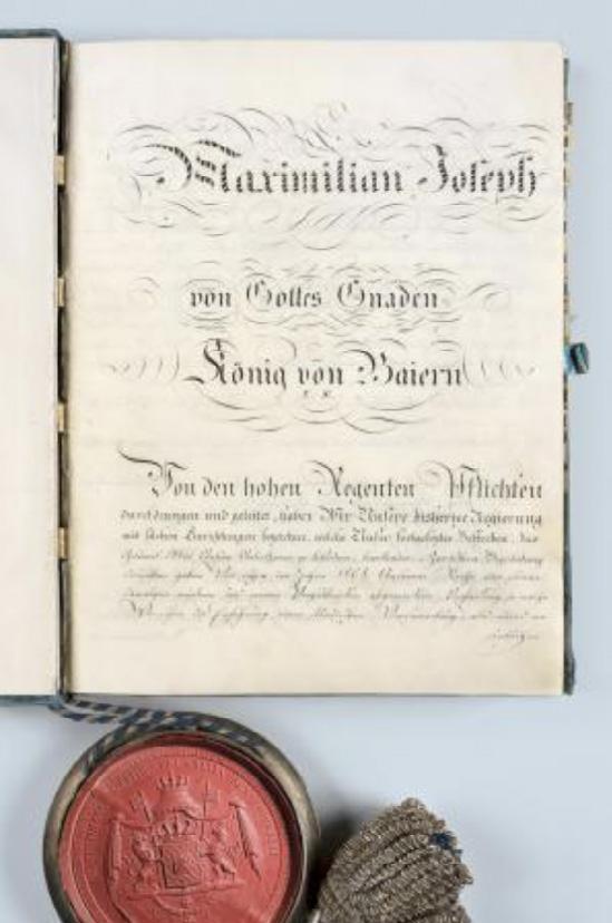 9 Die Verfassung des Königreiches Bayern (1818-1918) Kurs: 31528 Am 26. Mai 2018 jährte sich zum 200. Mal der Erlass der bayerischen Verfassung durch König Maximilian I.