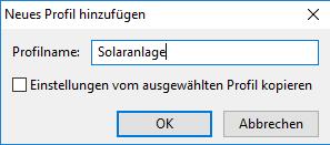 Profil löschen Auswahl des Profils Alle Profile löschen Neues Profil hinzufügen 1 3 2 4 1 Neues Profil hinzufügen In diesem Menü besteht die Möglichkeit