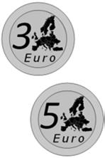 Wie viele dieser Münzen benötigt man, um 41 Euro zu haben? Gib eine Möglichkeit an.
