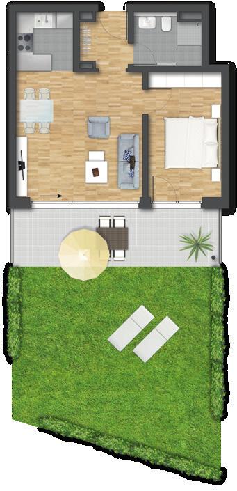mit Gartenanteil Terrasse Wohnflächen-Rechner EG 21,67 m 2 4,58 m 2 chlafen