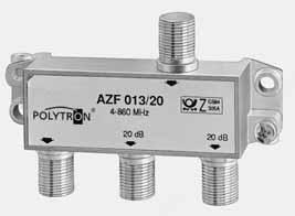 2-way taps F-type 4-862 2-fach Stichabzweiger F 4-862 Frequency range 4-862 High isolation Compact silver plated die-cast housing Screening factor 80 High Flatness Frequenzbereich 4-862 Hohe