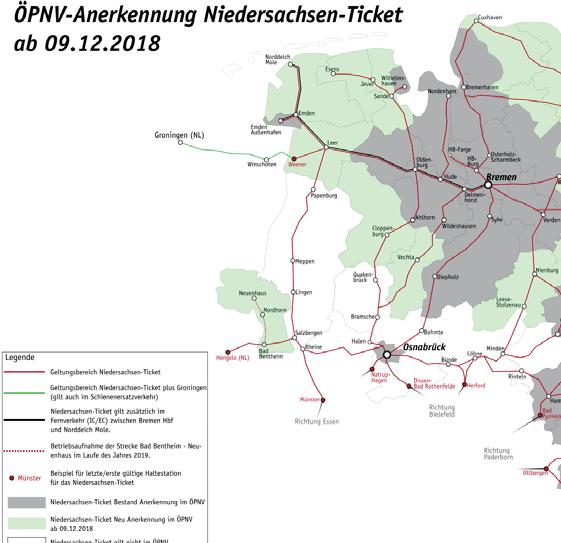 Niedersachsen-Ticket wird zur Mobilitätsflatrate für den gesamten Nahverkehr: Deutliche Ausweitung der Anerkennung des