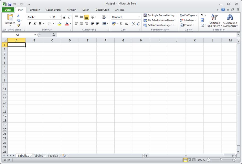 2 ECDL - Modul 4 - Tabellenkalkulation (mit Windows 7 und Excel 2010) Wurde Excel auf Ihrem Rechner schon einmal ausgeführt, befindet sich im linken Bereich des Startmenüs gegebenenfalls ein