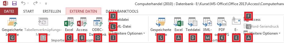 Jeder Befehl im Menüband ist mit einer Zugriffstaste aufrufbar. Sie können die meisten Befehle mit zwei bis fünf Tastenanschlägen aufrufen. Hier nun die Vorgehensweise: 1.