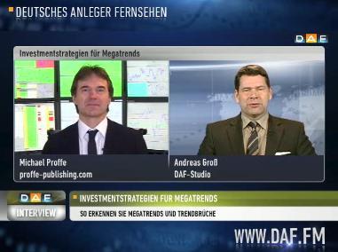 Deutsches Anleger Fernsehen In der letzten Woche habe ich Ihnen im DAF-Interview zwei Trendunternehmen (Davita und Intuitive Surgical) vorgestellt.