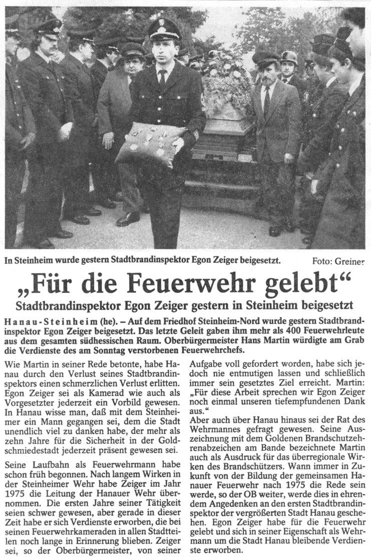 Beerdigung Egon Zeiger 13.