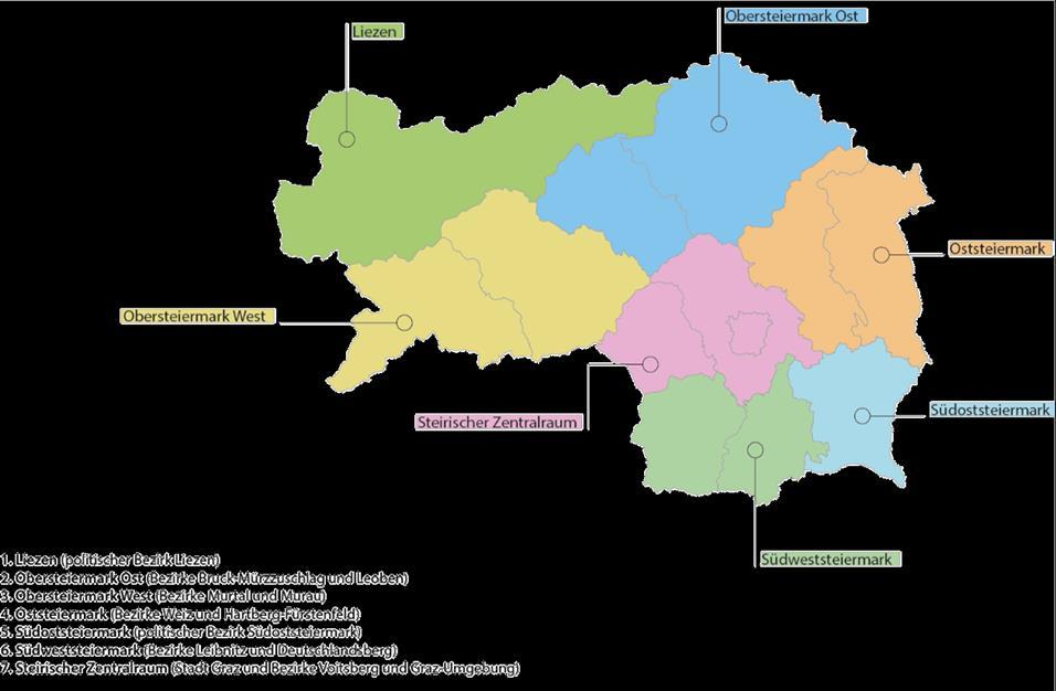 Regionalentwicklung Oststeiermark Die steirischen Regionen Die Oststeiermark besteht