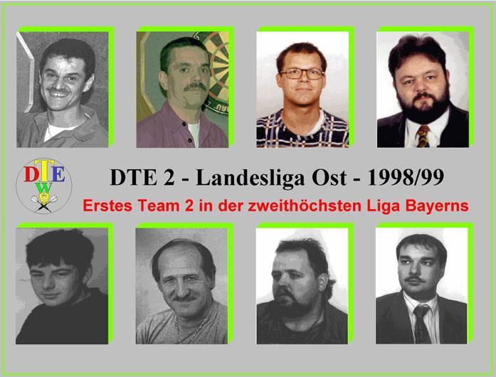Seite 2 9.Saison 1998/1999 DTE Hauptarchiv DTE 2- Eines der ersten Teams 2 eines Vereins in der BDV Landesliga Ost Essenbach.