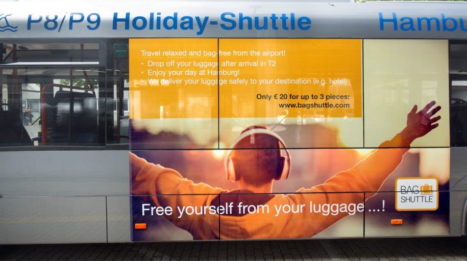 Airport Shuttle Busse: Für Werbung, die bewegt Große Marken und Produkte brauchen eine Umgebung, in der sie wirken können.
