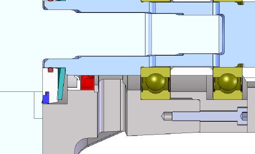 Zentriervorrichtung mittels einstellbarer Gewindebuchse und Festanschlag (5) Axialspielfreie Rotorlagerung durch spielfreie Kugellager
