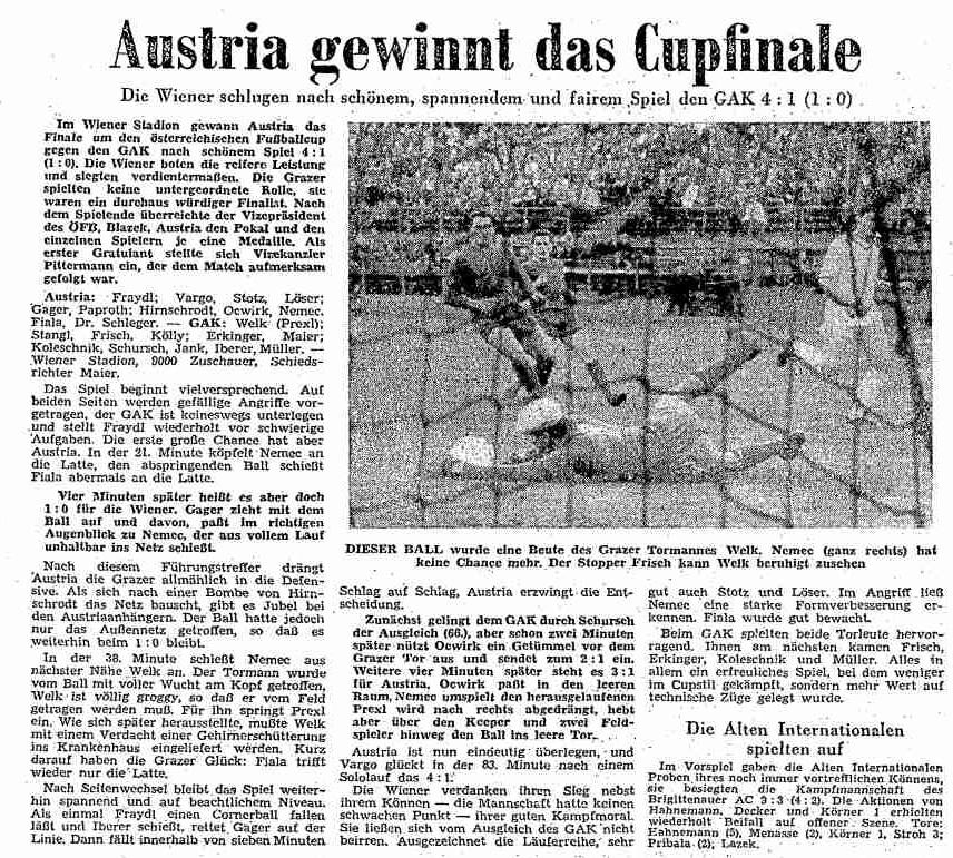 1951 2012 Im Juli 1949 kam es zur Einführung einer gesamtösterreichischen Staatsliga und am 27. August 1950 wurde die erste gesamtösterreichische Meisterschaft gestartet.