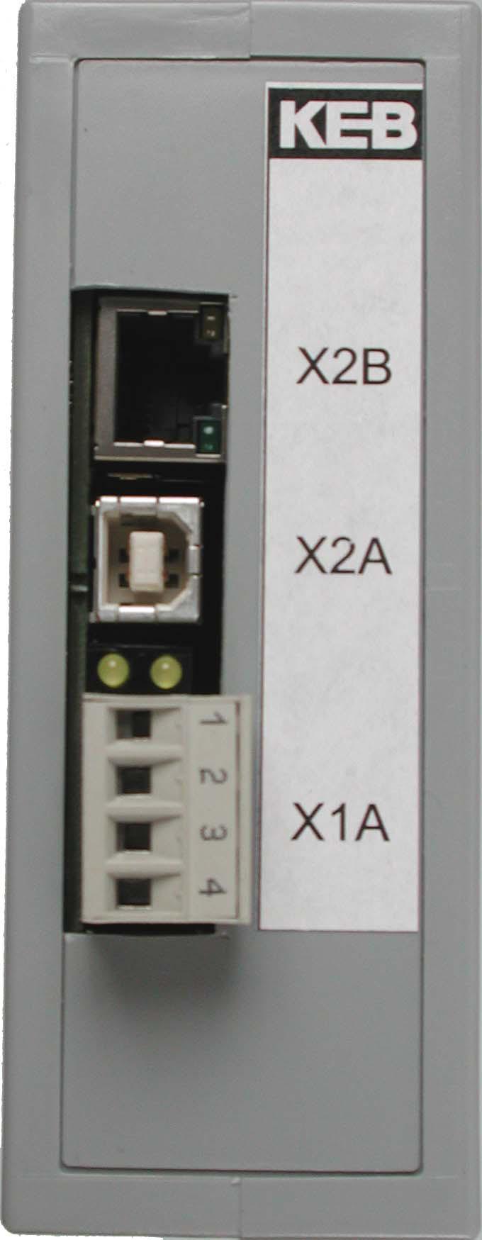 6.5 Lage der Stecker / Diagnoseanzeigen SPEED (gelb, oben in X2B) Ein: 100MBd Verbindung erkannt X2B Ethernet-Schnittstelle LINK/ACTIVE (grün, unten in X2B) Aus: Keine Verbindung Ein: Verbindung ist