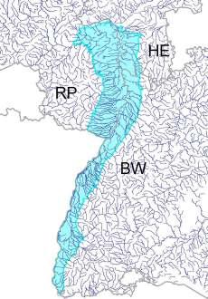 6 Gefällearme Mittelgebirgsgewässer im Oberrheinischen Tiefland Zur Bewertung der Fließgewässer anhand der Qualitätskomponente Makrozoobenthos sind für die Ökoregion des Mittelgebirges fünf Typen und