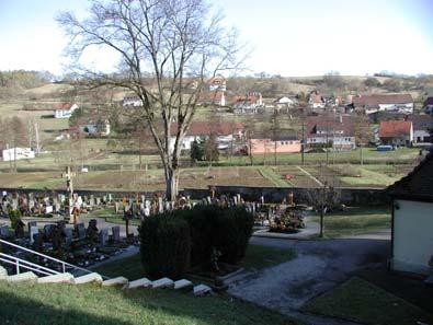 Kirchwiesen: Der westliche Ortsrand unterhalb des Friedhofes wird durch kleinparzellierte
