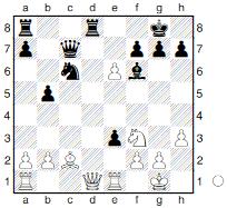 B: 8...Te8 9.Sf1 Lf8 (9...h6 10.Sg3 Lf8 11.a3 Se7 12.Lc4 b5 13.La2 c6 14.h3 Dc7 15.Le3 Sg6 16.Dd2 Le6 17.Lb1 d5 18.d4 Sxe4 19.Sxe4 dxe4 20.Sxe5 Lf5 21.Lf4 f6 22.Sxg6 Lxg6 23.f3 f5 24.